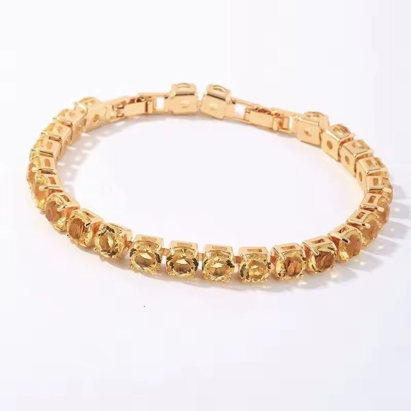 Zircon Tennis Bracelet Golden Base