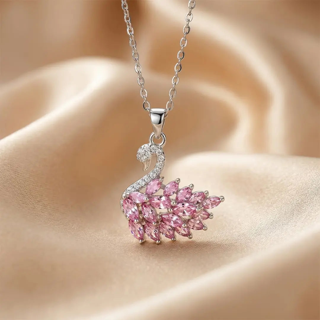Silver Plated Viral Swan Necklace
