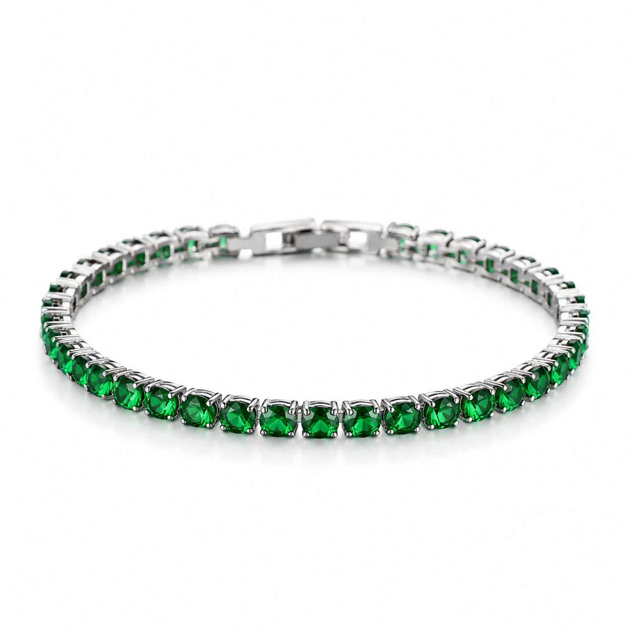 Zircon Tennis Bracelet Silver Base