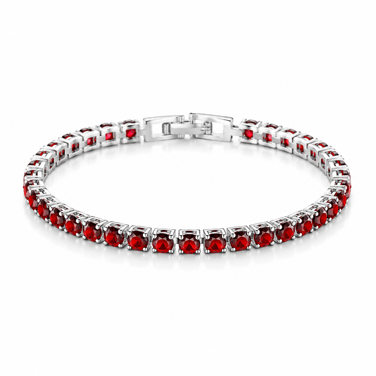 Zircon Tennis Bracelet Silver Base