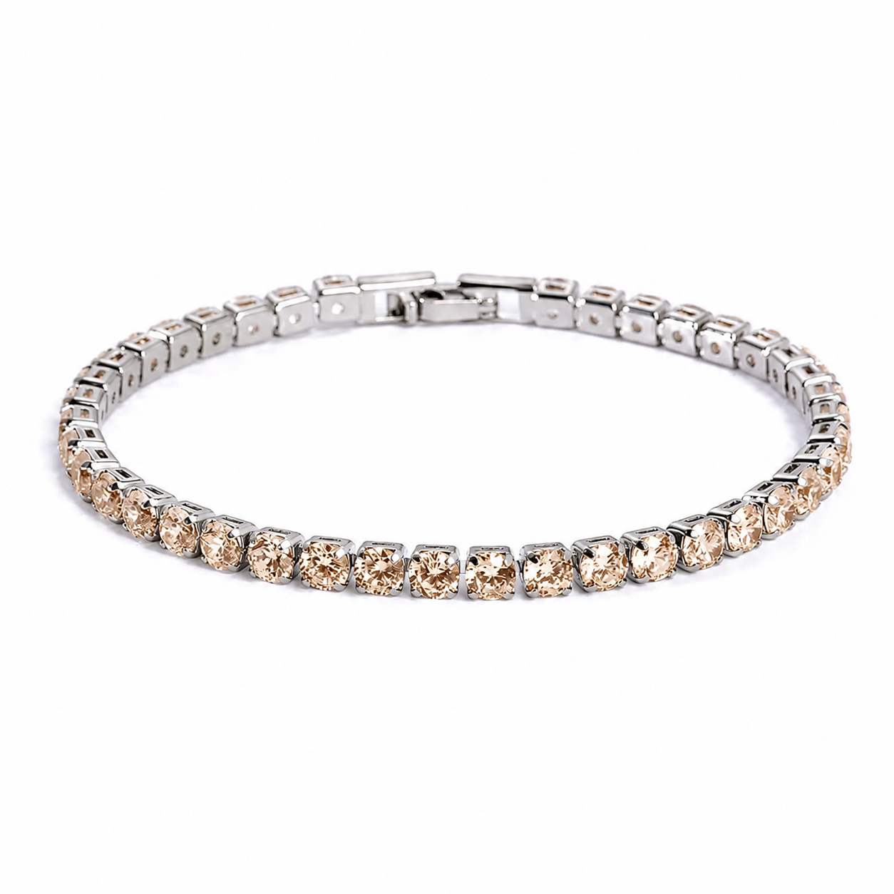 Zircon Tennis Bracelet Silver Base
