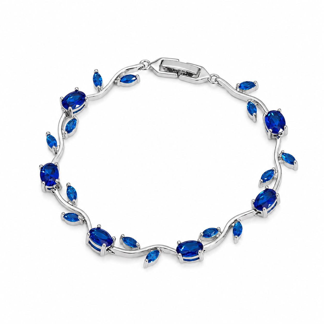 Tulip Flower Leaf Cubic Zircon Bracelet