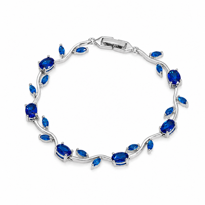 Tulip Flower Leaf Cubic Zircon Bracelet