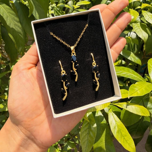 Gold Plated Tulip Necklace & Earrings Set