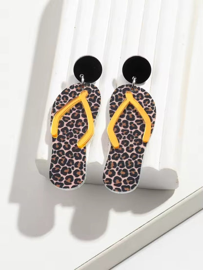 Pantuflas con flor acrílica veraniega Pendientes