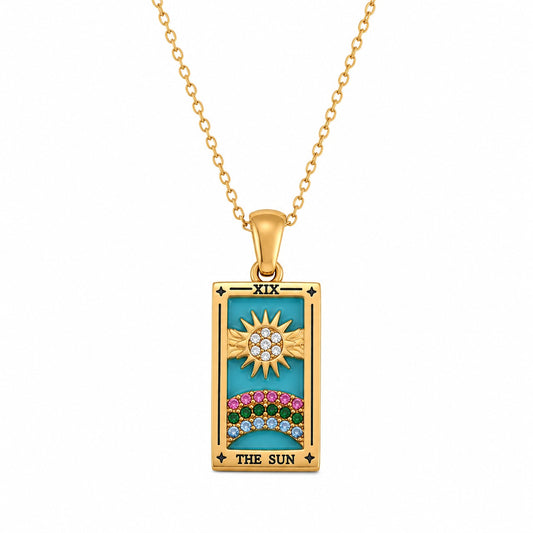 Magician Sun Necklace Stainless Steel Gold Plated Necklace