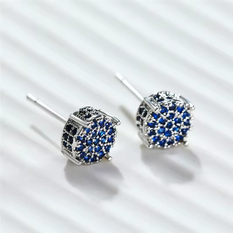Luxury Crystal Hip Hop Round Stud With Zircon