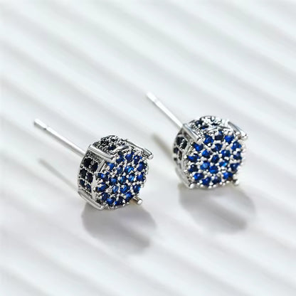 Luxury Crystal Hip Hop Round Stud With Zircon
