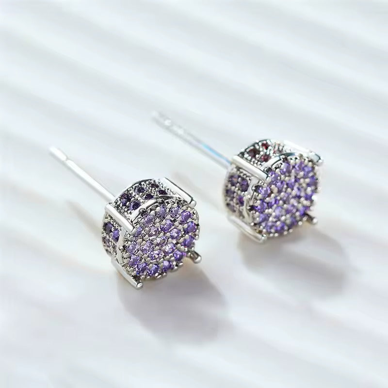 Luxury Crystal Hip Hop Round Stud With Zircon
