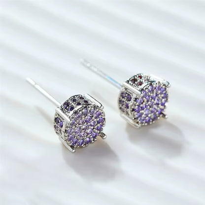 Luxury Crystal Hip Hop Round Stud With Zircon