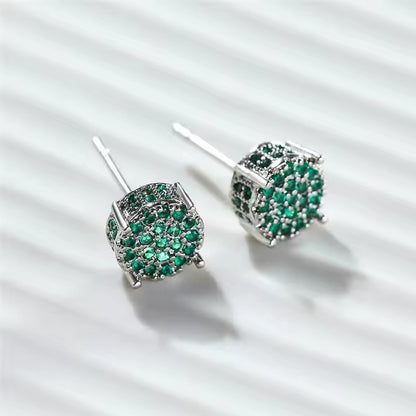 Luxury Crystal Hip Hop Round Stud With Zircon