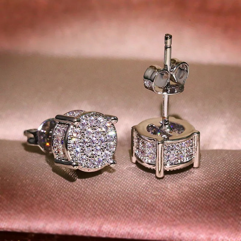 Luxury Crystal Hip Hop Round Stud With Zircon