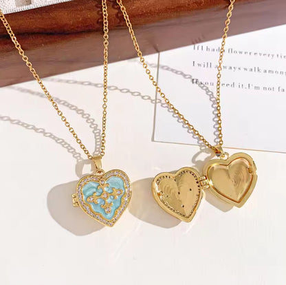 Heart Shaped Locket Necklace – Elegant Gold Pendant