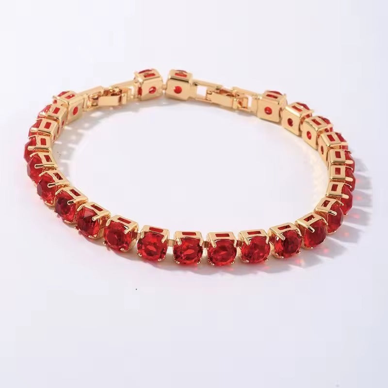 Zircon Tennis Bracelet Golden Base