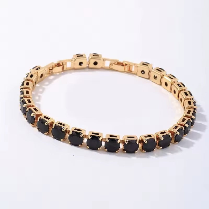 Zircon Tennis Bracelet Golden Base