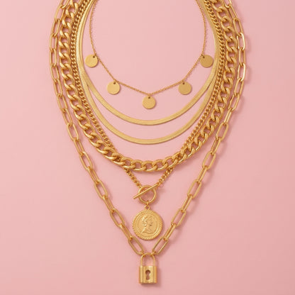 6 Pieces of Gold Stainless Steel Charms