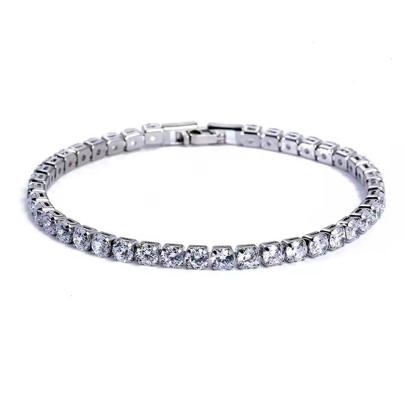 Zircon Tennis Bracelet Silver Base